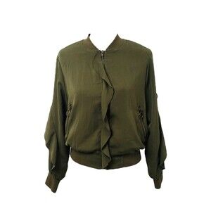 Who What Where Women's Jacket Military Green Lightweight Size Medium